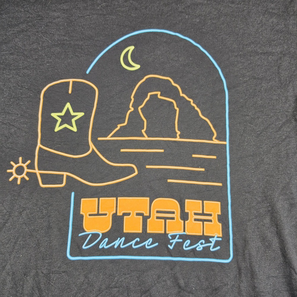 Utah‎ Dance Fest Next Level T-Shirt Unisex Small Black Excellent Graphic Tee